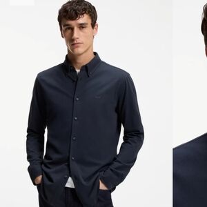 HUGO BOSS Cotton Textured Slim Fit Men's Button Down Dress Shirt - L